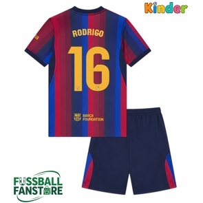 Barcelona Rodri Hernandez #16 Replik Heimtrikot Kinder 2026-27 Kurzarm (+ Kurze Hosen)